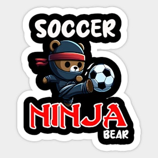 Soccer Ninja Bear Sticker